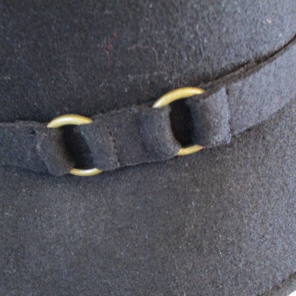 Betmar Women's 100% Wool Cloche Hat, Black, Double Ring Detail On Hat Band, OS - Picture 3 of 12